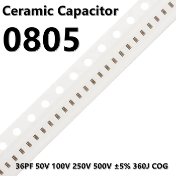 (50pcs) 0805 36PF 50V 100V 250V 500V ±5% 360J COG 2012 SMD керамични кондензатори