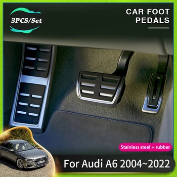  Автомобилни педали без хлъзгащи се подложки за Audi A6 C6 C7 C8 Acessories 2004 ~ 2022 2020 Car Accelerator Foot Pedal Cover Pad Gas Brake Acessories