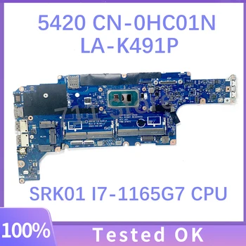 CN-0HC01N 0HC01N HC01N GDF40 LA-K491P дънна платка за DELL Latitude 5420 Лаптоп дънна платка с процесор SRK01 I7-1165G7 100% тестван OK