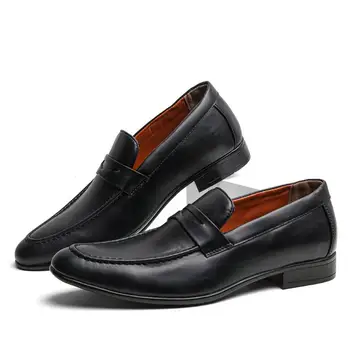 Модни класически мъжки мокасини се подхлъзват на класически британски стил ежедневни дрехи обувки кожени удобни обувки за лодки