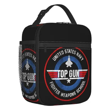 Custom Top Gun Fighter Weapons Lunch Bag Men Women Cooler Thermal Insulated Lunch Boxes For Kids School Children
