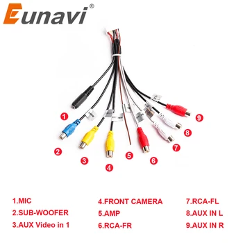 Eunavi Car Stereo Radio RCA изходен проводник Aux-in адаптерен кабел