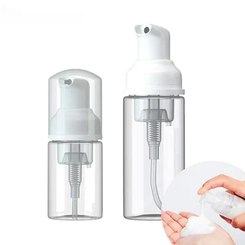 1pc Малък дозатор за пяна Пластмасови бутилки за помпа Мини празен сапун Бутилка за многократна употреба за пътуване Почистваща козметика Опаковка 30/60ml
