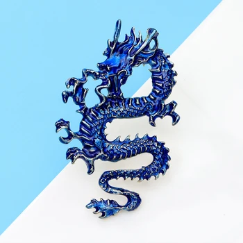 Реколта класически емайл китайски дракон брошка за мъж бижута парти сватбени подаръци унисекс сплав мода брошка щифтове