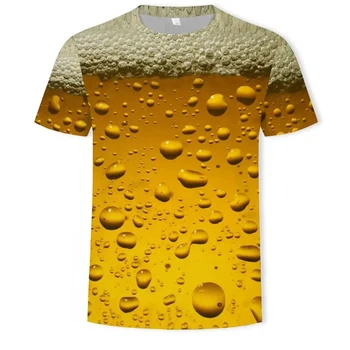 Лято Гореща продажба 3D печат бира графични тениски жени мъже смешно новост тениска къс ръкав върховете унисекс облекло