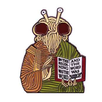 Pastafarian Pin Flying Spaghetti Monster Religion Вдъхновяващ цитат Интернет меме бижута