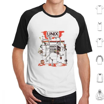Vintage Unix Tee с ( BSD ) демон 1975 Foglio T риза памук мъже жени DIY печат Linux Usenix Unix реколта компютри Freebsd
