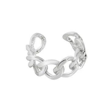 925 Сребърен пръстен оригинален мода прост и студен стил кухи от околните пръстен дамски пръстен