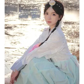 2023 hanbok нова корейска рокля корт стил изпълнение традиционен национален стил рокля сцена фея изпълнение рокля s693