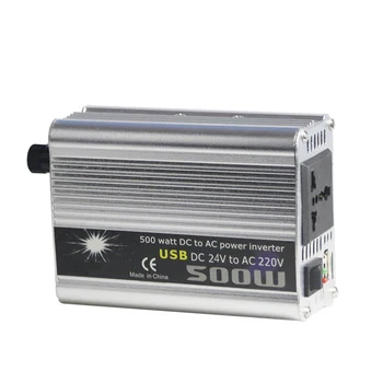 500W DC към AC преобразувател на мощност DC 24V до 220V AC автомобилен инверторен автоматичен трансформатор с двоен USB адаптер за кола Dropship