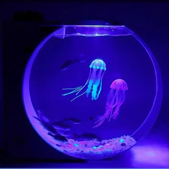 Изкуствени ярки медузи силиконови риба резервоар декор аквариум декорация орнамент силиконов материал без мирис риба резервоар декорация