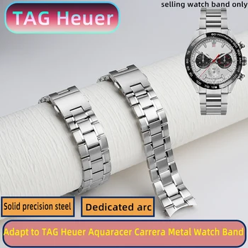 22mm За TAG Heuer извита метална лента за часовници Aquaracer Carrera каишка за Heuer Series Precision Steel Watch Chain Men's Watch Band