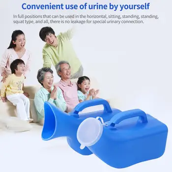 Урина колектор пластмаса унисекс преносим мобилен писоар тоалетна голям капацитет за къмпинг пътуване увреждания старец помощник D0B5