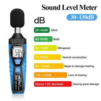 Професионален цифров измервател на нивото на звука DB измервателен уред Сонометър Decibelimetro 30-130dB преносим монитор за децибел на шума