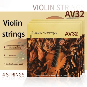 AV32 Струни за цигулка Брилянтно качество на звука Музикални инструменти Аксесоари Стоманена сърцевина Алуминиева магнезиева намотка String