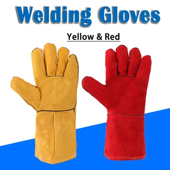 Tig Mig Кожени заваръчни ръкавици Топлоустойчив заварчик Защитни работни ръкавици Дълги заваръчни предпазни индустриални заваръчни ръкавици