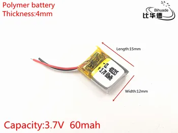 3.7V 60mAh 401215 литиево-полимерен Li-Po li ion Акумулаторни акумулаторни батерии за Mp3 MP4 MP5 GPS