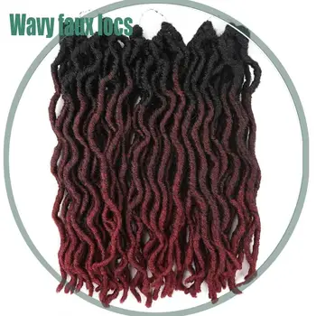 6Pcs 12Inch Goddess Nu Locs Меки плетене на една кука плитки за коса Разширения за коса Faux Locs Къдрава синтетична коса Pre Loop плетене на една кука плетене на една кука