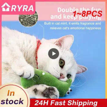 1 ~ 8PCS коте зъби смилане вграден коча билка звук хартия играчка котка интерактивна играчка плюшени дъвчене играчка за котка аксесоар Pet доставка