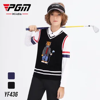 PGM голф детски пуловер спорт свободно време без ръкави жилетка момчета облекло есен зима еластичност топло YF436 на едро