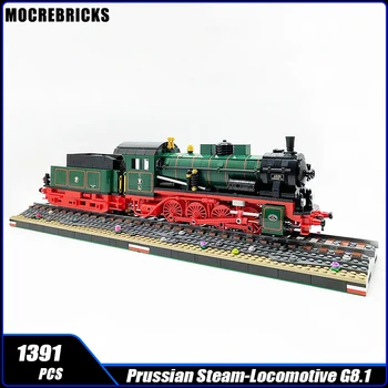 MOC-79942 Градска железница Prussianss парен локомотив G8 електрически влак строителни блокове събрание модел тухла играчка деца подаръци