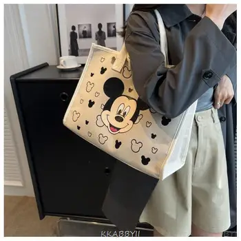 Disney Kids рамо Crossbody чанта Мики Маус карикатура отпечатани чанта голям капацитет пазарски чанти студент книга чанта момичета подарък
