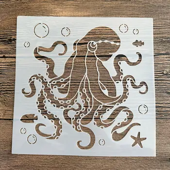20 * 20 см DIY октопод мандала мухъл за рисуване шаблони щампован фотоалбум релефна хартиена карта върху дърво, плат, стена