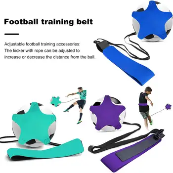 Football Kick Trainer Детски футболен тренировъчен инструмент с регулируем колан на талията за соло футболно обучение Устойчив на умения