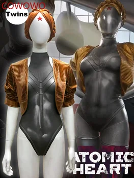 Нова игра Атомно сърце косплей костюми близнаци роботи кожа гащеризон руно яке перука Хелоуин дамско облекло адаптивни