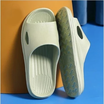 Меки домашни чехли Двойка Летни вътрешни плъзгащи се чехли за баня Сандали Хотел Плътен цвят Мъже Жени Джапанки Плоски обувки
