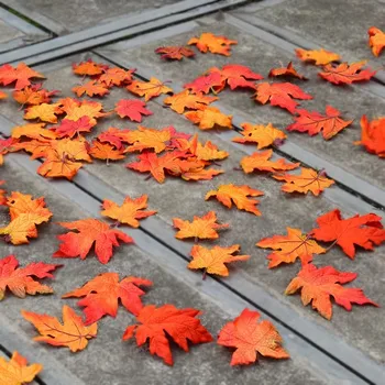 50PCS изкуствени кленови листа многоцветни листа есенни фалшиви листа Деня на благодарността Хелоуин декорация фото фотография подпори