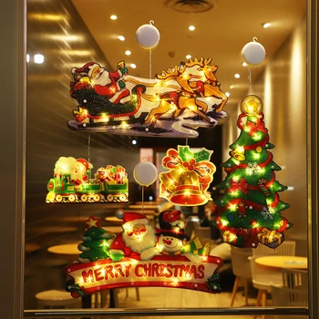 Коледа LED декоративни смукателни чаши светлини коледна украса прозорец светлини коледно дърво висящи орнамент Коледа дома висулка