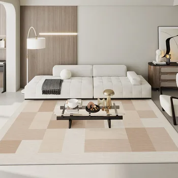 Nordic минималистичен килим фланела светлина луксозен стил хол етаж мат голяма площ масичка за кафе диван спалня нощно легло крак мат