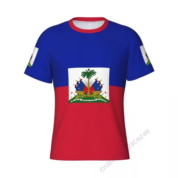 Хаити флаг 3D тениска мъже бягане спорт кльощава къса тениска мъжки фитнес тренировка тренировка върховете облекло