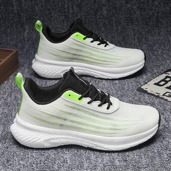 Леки обувки за бягане за мъже 2024 Мъжки моден дизайн Mesh ежедневни маратонки дантела нагоре мъжки открит спортни тенис обувки