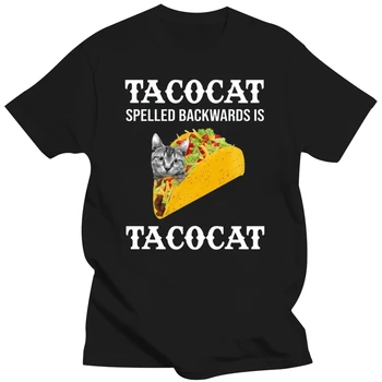 Tacocat Spelled Backwards Is Tacocat Graphic Funny Cat T-Shirts For Men, Women Men T Shirt Summer O-Neck Tops Tee Shirts