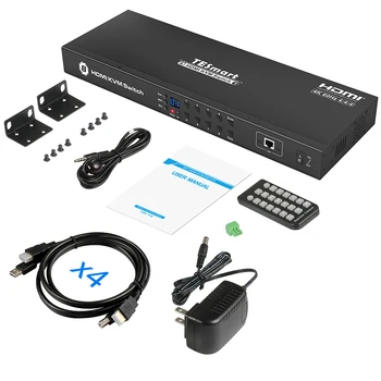TESmart 8 порт kvm видео превключвател hdmi кабел kvm hdmi 4x1 8x1 kvm tesmart друго аудио и видео оборудване