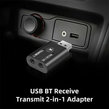 1 Pc Black TR6 BT-compatib 5.0 предавател приемник предавател 2 IN 1 безжично аудио 3.5mm USB Aux адаптер 42 * 25 * 11mm