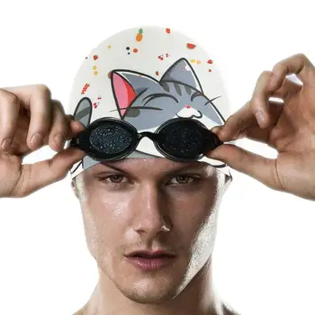 Плувни шапки Силиконова водоустойчива шапка за плуване за мъже Жени Възрастни Дълга коса Басейн Caps Водолазно оборудване за плуване Еластични капачки