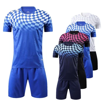 Детски възрастни футболни фланелки комплект момчета къс ръкав футболен тренировъчен костюм футбол Джърси комплект спортни облекла униформи DIY по поръчка