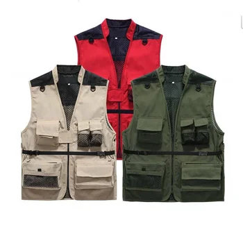Leisure Men Casual Vest Photographer with Multi Pockets Outdoor Sleeveless Jacket Loose Baggy Waistcoat Man Clothing