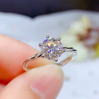 Moissanite скъпоценен камък пръстен със славна светлина изящен пръстен рожден ден годежен пръстен годишнина подарък сватбен пръстен предложение пръстен