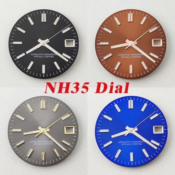 NH35 циферблат 28.5mm Циферблат за часовник зелен Светлинен циферблат Подходящ за NH35 NH36 аксесоари за часовници за движение