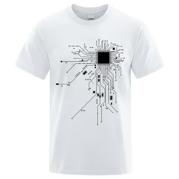 CPU процесор схема диаграма T риза мъже лятна памучна тениска мъжки смешни върхове мода тениски homme марка унисекс дрехи C99