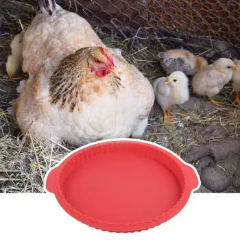  Подложка за птиче гнездо Миеща се подложка за гнездене Меки миещи се силиконови пилешки подложки за гнездене с двойна дръжка Защита на яйцата за щастлив