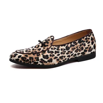 Мъжки ежедневни обувки Мода Леопард печат Мъжки обувки Мъжки мокасини Мъжки дизайнерски обувки Оксфорд за мъже Рокля обувки Мъже