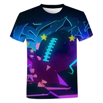 Fashion Summer Art Colorful Neon Graffiti 3DT тениска Мъжка и дамска Casual Street Oversize тениска Cool Crewneck Top