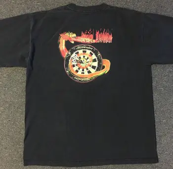 Vtg 90s Dead Stroke Dart Хвърляне на избледняла риза XXL САЩ Snake Biker Grunge Bar 80s