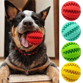Puppy Chew Toy Pet Dog Toy Интерактивна гумена топка за малки големи кучета Puppy Cat Chewing Toys Pet Tooth Cleaning Dog Food Ball