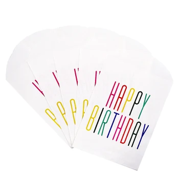 Хартиени подаръчни торбички Фламинго сърца любов Честит рожден ден пликове чанта сватбено парти благоприятства бонбони бисквитка опаковъчни консумативи 19x12cm